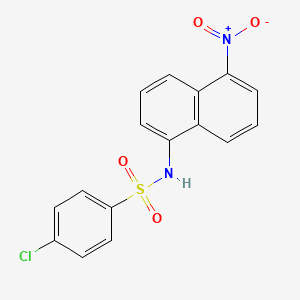 molecular formula C16H11ClN2O4S B4085899 4-chloro-N-(5-nitro-1-naphthyl)benzenesulfonamide 