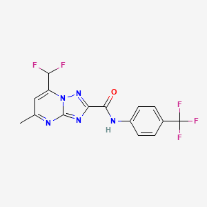 molecular formula C15H10F5N5O B4085902 7-(difluoromethyl)-5-methyl-N-[4-(trifluoromethyl)phenyl][1,2,4]triazolo[1,5-a]pyrimidine-2-carboxamide 