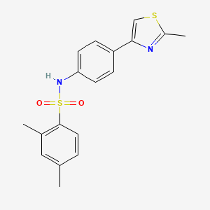 molecular formula C18H18N2O2S2 B4085909 2,4-dimethyl-N-[4-(2-methyl-1,3-thiazol-4-yl)phenyl]benzenesulfonamide 