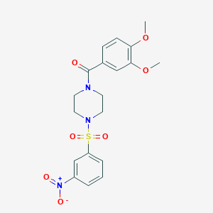molecular formula C19H21N3O7S B4085925 1-(3,4-dimethoxybenzoyl)-4-[(3-nitrophenyl)sulfonyl]piperazine 