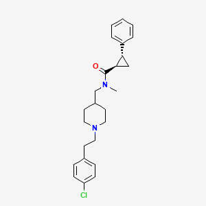 molecular formula C25H31ClN2O B4085931 (1R*,2R*)-N-({1-[2-(4-chlorophenyl)ethyl]-4-piperidinyl}methyl)-N-methyl-2-phenylcyclopropanecarboxamide 