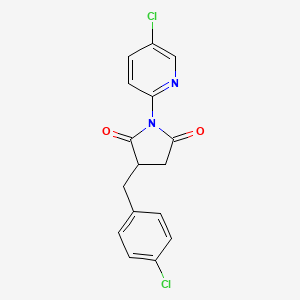 molecular formula C16H12Cl2N2O2 B4085966 3-(4-chlorobenzyl)-1-(5-chloro-2-pyridinyl)-2,5-pyrrolidinedione 