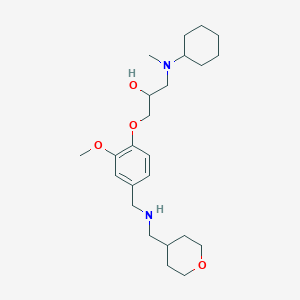 molecular formula C24H40N2O4 B4085992 1-[cyclohexyl(methyl)amino]-3-(2-methoxy-4-{[(tetrahydro-2H-pyran-4-ylmethyl)amino]methyl}phenoxy)-2-propanol 