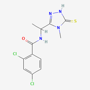 molecular formula C12H12Cl2N4OS B4085997 2,4-dichloro-N-[1-(5-mercapto-4-methyl-4H-1,2,4-triazol-3-yl)ethyl]benzamide 