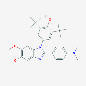 molecular formula C31H39N3O3 B408600 2,6-ditert-butyl-4-{2-[4-(dimethylamino)phenyl]-5,6-dimethoxy-1H-benzimidazol-1-yl}phenol CAS No. 326101-03-5