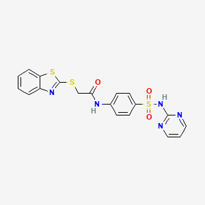 molecular formula C19H15N5O3S3 B4086004 2-(1,3-benzothiazol-2-ylthio)-N-{4-[(2-pyrimidinylamino)sulfonyl]phenyl}acetamide 