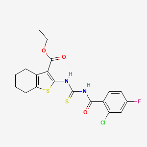 ethyl 2-({[(2-chloro-4-fluorobenzoyl)amino]carbonothioyl}amino)-4,5,6,7-tetrahydro-1-benzothiophene-3-carboxylate