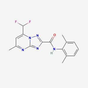 molecular formula C16H15F2N5O B4086042 7-(difluoromethyl)-N-(2,6-dimethylphenyl)-5-methyl[1,2,4]triazolo[1,5-a]pyrimidine-2-carboxamide 