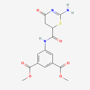 molecular formula C15H15N3O6S B4086049 dimethyl 5-{[(2-amino-4-oxo-5,6-dihydro-4H-1,3-thiazin-6-yl)carbonyl]amino}isophthalate 