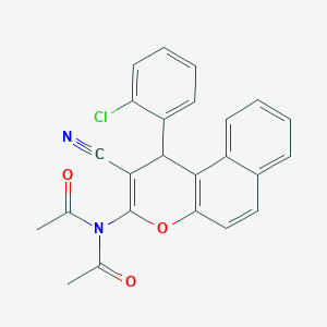 molecular formula C24H17ClN2O3 B4086065 N-acetyl-N-[1-(2-chlorophenyl)-2-cyano-1H-benzo[f]chromen-3-yl]acetamide 