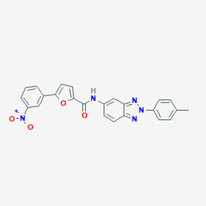 molecular formula C24H17N5O4 B408608 5-{3-nitrophenyl}-N-[2-(4-methylphenyl)-2H-1,2,3-benzotriazol-5-yl]-2-furamide 