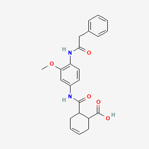 molecular formula C23H24N2O5 B4086088 6-[({3-methoxy-4-[(phenylacetyl)amino]phenyl}amino)carbonyl]-3-cyclohexene-1-carboxylic acid 