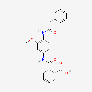 molecular formula C23H24N2O5 B4086088 6-[[3-Methoxy-4-[(2-phenylacetyl)amino]phenyl]carbamoyl]cyclohex-3-ene-1-carboxylic acid 