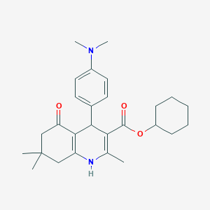 molecular formula C27H36N2O3 B408609 Cyclohexyl 4-[4-(dimethylamino)phenyl]-2,7,7-trimethyl-5-oxo-1,4,5,6,7,8-hexahydro-3-quinolinecarboxylate 