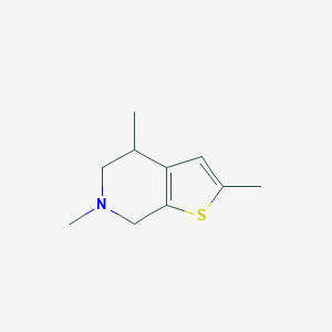 molecular formula C10H15NS B040861 Thieno[2,3-c]pyridine, 4,5,6,7-tetrahydro-2,4,6-trimethyl-(9CI) CAS No. 123279-75-4