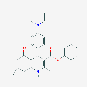 molecular formula C29H40N2O3 B408610 Cyclohexyl 4-[4-(diethylamino)phenyl]-2,7,7-trimethyl-5-oxo-1,4,5,6,7,8-hexahydro-3-quinolinecarboxylate 