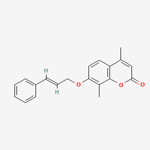 molecular formula C20H18O3 B4086105 4,8-dimethyl-7-[(3-phenyl-2-propen-1-yl)oxy]-2H-chromen-2-one 