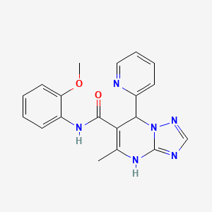 molecular formula C19H18N6O2 B4086113 N-(2-methoxyphenyl)-5-methyl-7-(2-pyridinyl)-4,7-dihydro[1,2,4]triazolo[1,5-a]pyrimidine-6-carboxamide 