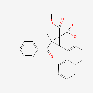 molecular formula C25H20O5 B4086123 methyl 1-methyl-1-(4-methylbenzoyl)-2-oxo-1,9c-dihydrobenzo[f]cyclopropa[c]chromene-1a(2H)-carboxylate 