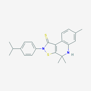 molecular formula C22H24N2S2 B408613 2-(4-isopropylphenyl)-4,4,7-trimethyl-4,5-dihydroisothiazolo[5,4-c]quinoline-1(2H)-thione CAS No. 351191-16-7