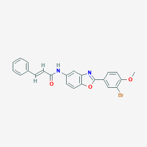 molecular formula C23H17BrN2O3 B408614 N-[2-(3-bromo-4-methoxyphenyl)-1,3-benzoxazol-5-yl]-3-phenylacrylamide 