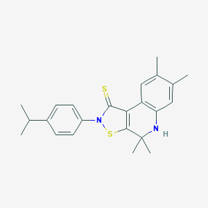 molecular formula C23H26N2S2 B408615 2-(4-isopropylphenyl)-4,4,7,8-tetramethyl-4,5-dihydroisothiazolo[5,4-c]quinoline-1(2H)-thione CAS No. 351191-18-9