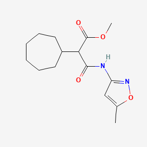 molecular formula C15H22N2O4 B4086157 methyl 2-cycloheptyl-3-[(5-methyl-3-isoxazolyl)amino]-3-oxopropanoate 