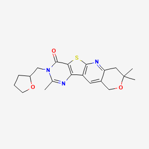 molecular formula C20H23N3O3S B4086166 2,8,8-trimethyl-3-(tetrahydro-2-furanylmethyl)-7,10-dihydro-8H-pyrano[3'',4'':5',6']pyrido[3',2':4,5]thieno[3,2-d]pyrimidin-4(3H)-one 