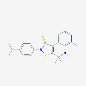 molecular formula C23H26N2S2 B408617 2-(4-isopropylphenyl)-4,4,6,8-tetramethyl-4,5-dihydroisothiazolo[5,4-c]quinoline-1(2H)-thione CAS No. 351191-21-4