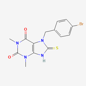 7-(4-bromobenzyl)-8-mercapto-1,3-dimethyl-3,7-dihydro-1H-purine-2,6-dione
