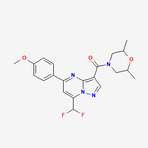 molecular formula C21H22F2N4O3 B4086192 7-(difluoromethyl)-3-[(2,6-dimethyl-4-morpholinyl)carbonyl]-5-(4-methoxyphenyl)pyrazolo[1,5-a]pyrimidine 