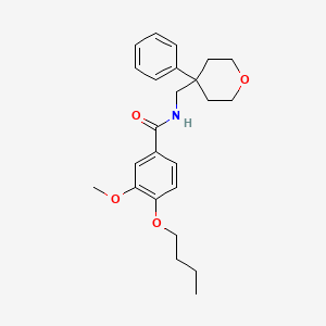 4-butoxy-3-methoxy-N-[(4-phenyltetrahydro-2H-pyran-4-yl)methyl]benzamide