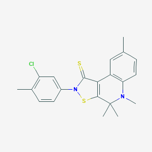 2-(3-chloro-4-methylphenyl)-4,4,5,8-tetramethyl-4,5-dihydroisothiazolo[5,4-c]quinoline-1(2H)-thione