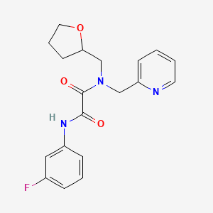 molecular formula C19H20FN3O3 B4086214 N'-(3-fluorophenyl)-N-(pyridin-2-ylmethyl)-N-(tetrahydrofuran-2-ylmethyl)ethanediamide 