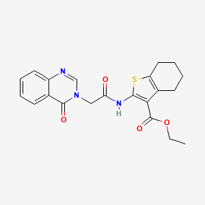 molecular formula C21H21N3O4S B4086234 ethyl 2-{[(4-oxo-3(4H)-quinazolinyl)acetyl]amino}-4,5,6,7-tetrahydro-1-benzothiophene-3-carboxylate 