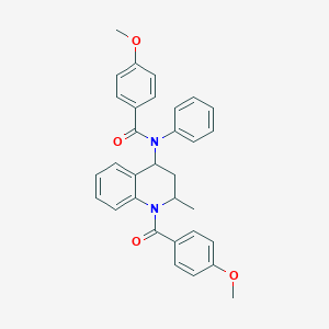 4-methoxy-N-[1-(4-methoxybenzoyl)-2-methyl-1,2,3,4-tetrahydro-4-quinolinyl]-N-phenylbenzamide