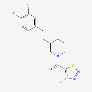 molecular formula C17H19F2N3OS B4086245 3-[2-(3,4-difluorophenyl)ethyl]-1-[(4-methyl-1,2,3-thiadiazol-5-yl)carbonyl]piperidine 