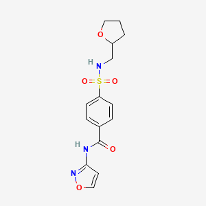 molecular formula C15H17N3O5S B4086279 N-3-isoxazolyl-4-{[(tetrahydro-2-furanylmethyl)amino]sulfonyl}benzamide 
