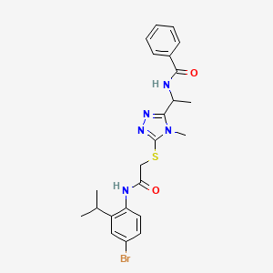 molecular formula C23H26BrN5O2S B4086286 N-{1-[5-({2-[(4-bromo-2-isopropylphenyl)amino]-2-oxoethyl}thio)-4-methyl-4H-1,2,4-triazol-3-yl]ethyl}benzamide 