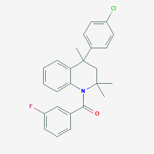 molecular formula C25H23ClFNO B408629 4-(4-Chlorophenyl)-1-(3-fluorobenzoyl)-2,2,4-trimethyl-1,2,3,4-tetrahydroquinoline CAS No. 351191-58-7