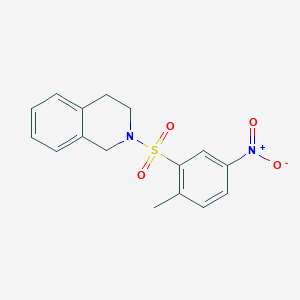 molecular formula C16H16N2O4S B4086292 2-[(2-methyl-5-nitrophenyl)sulfonyl]-1,2,3,4-tetrahydroisoquinoline 