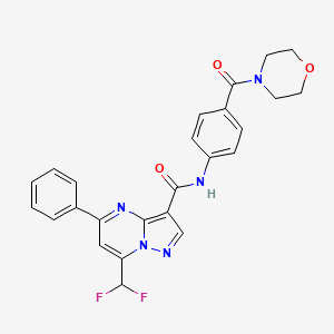 molecular formula C25H21F2N5O3 B4086298 7-(difluoromethyl)-N-[4-(4-morpholinylcarbonyl)phenyl]-5-phenylpyrazolo[1,5-a]pyrimidine-3-carboxamide 