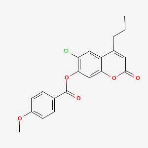 molecular formula C20H17ClO5 B4086330 6-chloro-2-oxo-4-propyl-2H-chromen-7-yl 4-methoxybenzoate 