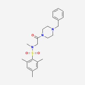 molecular formula C23H31N3O3S B4086352 N-[2-(4-Benzyl-piperazin-1-yl)-2-oxo-ethyl]-2,4,6,N-tetramethyl-benzenesulfonamide 