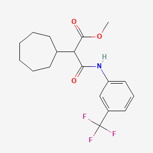 molecular formula C18H22F3NO3 B4086368 methyl 2-cycloheptyl-3-oxo-3-{[3-(trifluoromethyl)phenyl]amino}propanoate 