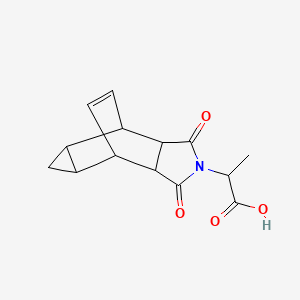 2-(3,5-dioxo-4-azatetracyclo[5.3.2.0~2,6~.0~8,10~]dodec-11-en-4-yl)propanoic acid