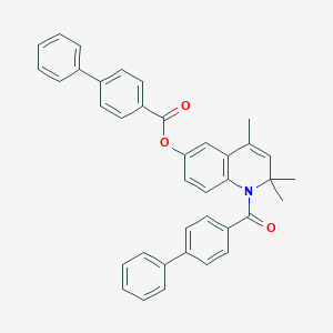 molecular formula C38H31NO3 B408638 [2,2,4-Trimethyl-1-(4-phenylbenzoyl)quinolin-6-yl] 4-phenylbenzoate CAS No. 351192-32-0