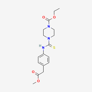 ethyl 4-({[4-(2-methoxy-2-oxoethyl)phenyl]amino}carbonothioyl)-1-piperazinecarboxylate