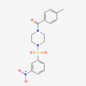 molecular formula C18H19N3O5S B4086386 1-(4-methylbenzoyl)-4-[(3-nitrophenyl)sulfonyl]piperazine 