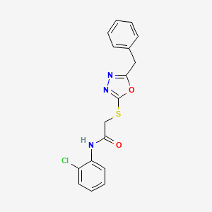 2-[(5-benzyl-1,3,4-oxadiazol-2-yl)thio]-N-(2-chlorophenyl)acetamide